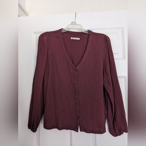 Marine Layer Colette Doublecloth Top in Burgundy